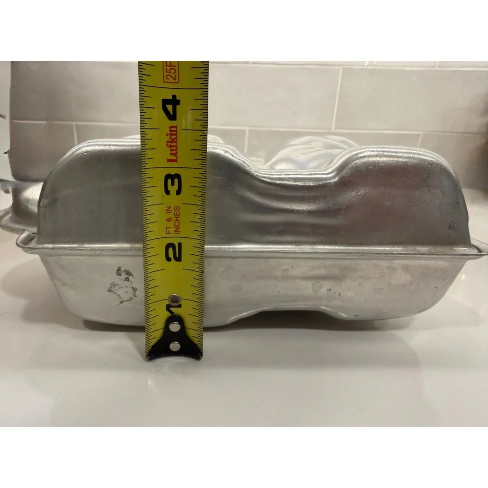 Bunny Cake Pan 3D Rabbit Aluminum Silver Easter Spring Vtg